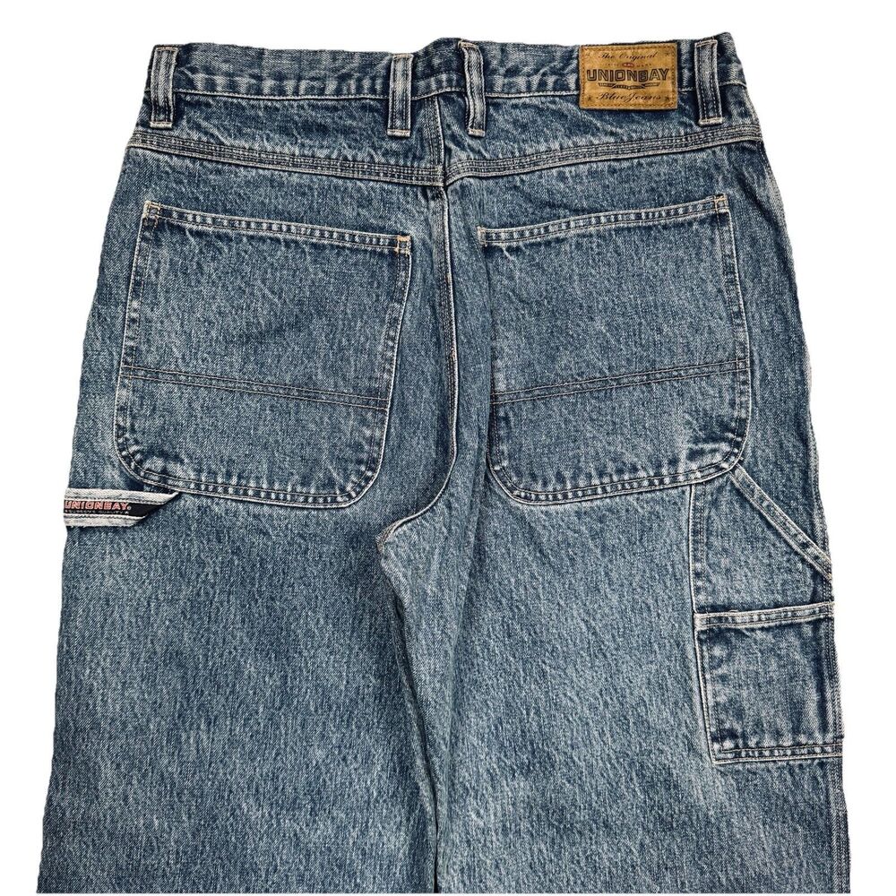 Y2K Union Bay Carpenter Jeans Mens 34x32 Actual 33x31 Blue Stone Cotton Denim - Picture 7 of 9